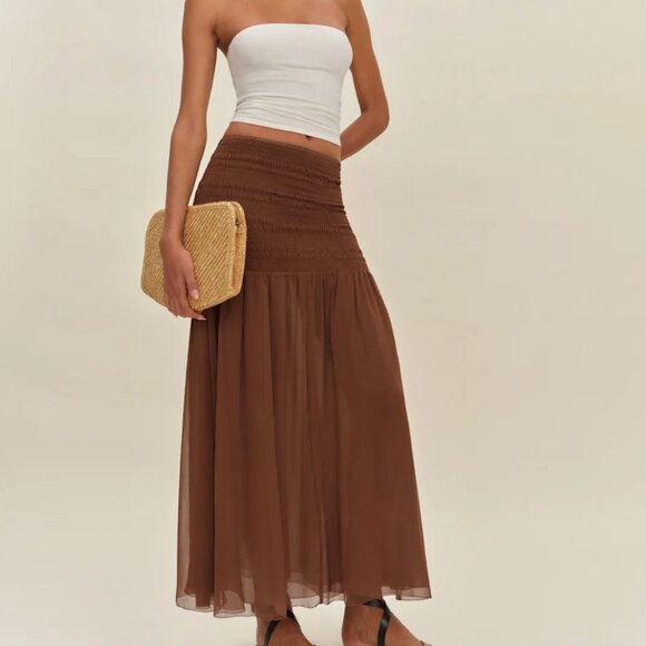 Reformation Penelope Skirt Brown - Size S - Picture 1 of 4